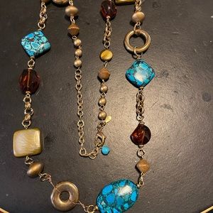 Long goldstone necklace strand